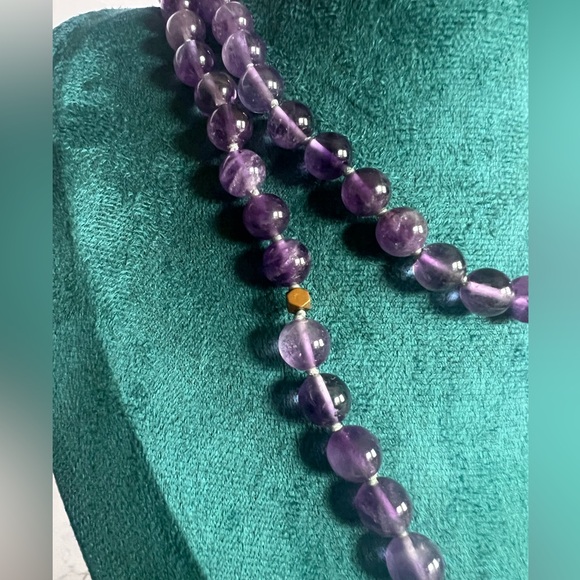 Amethyst Beaded Hamsa Mala - Picture 3 of 5